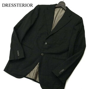 DRESSTERIOR ドレステリア 秋冬 総裏 ウール100％★ アンコン テーラード ジャケット Sz.45　メンズ グレー 日本製　A3T10649_9#N