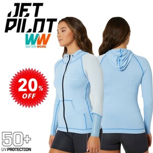 ジェットパイロット JETPILOT ラッシュガード セール 20%オフ コーズ L/S フーデッド ラッシー S22513 ブルー 12/L