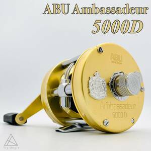 極希少◆1974年 ABU アンバサダー 5000D シャンパンゴールド◆セミダイレクト 整備済 オールド アブ/ヴィンテージ/ベイト/右/レアカラー/金