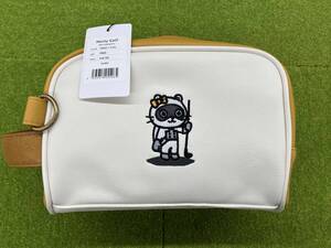 タグ付 Marty Golf マーティーゴルフ Cart Bag カートバッグ Tanuki 15-001 タヌキ イエロー×アイボリー 2way ショルダー