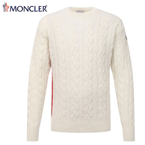 送料無料 33 MONCLER モンクレール ホワイト 9C00008 M1211 クルーネック アルパカ混合 セーター size XL