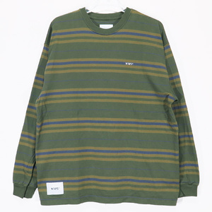 WTAPS ダブルタップス 23SS BDY 02/LS/COTTON.TEXTILE.SIGN ボーダー ロングスリーブ コットン テキスタイル ロンT 長袖 Ｔシャツ Apz