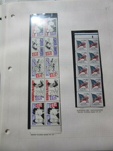 アメリカ切手　人物と星条旗　各29¢　各10枚ブロック　2種　（未使用）