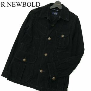 R.NEWBOLD ポールスミス 秋冬 細畝 コーデュロイ★ 刻印ボタン ベルト付き ミリタリー ジャケット Sz.M　メンズ 黒　A3T12777_B#N