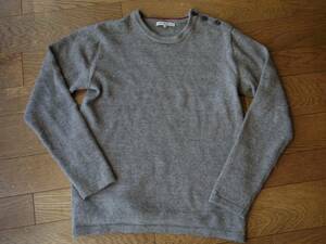 United Arrows ユナイテッドアローズ　ウール ショルダーボタン セーター S　グレー　Green Label Relaxing　