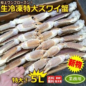 2024年新物　送料無料！船上凍結産地箱 ５L 生ズワイガニ５kg（約12～１４肩【かに カニ 蟹】k