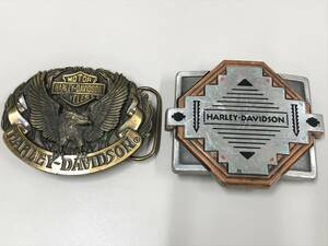 ★中古品★ HARLEY DAVIDSON ハーレーダビッドソン バックル イーグル ロゴ ベルトバックル 2点まとめて