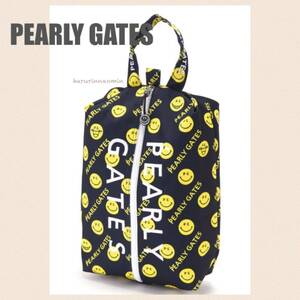 新品★正規★PEARLY GATES/パーリーゲイツ★PG SMILE★ニコ★シューズケース/バッグ★紺/黄★メンズ/レディース★人気★レア★