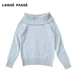 ND636ね@ LEISSE PASSE レッセパッセ 美品 フォックス ウール ニット セーター 38/M シンプル キレイめ 大人