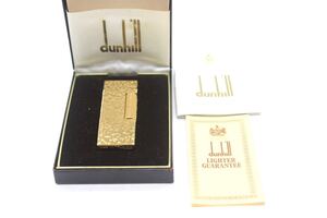 ダンヒル dunhill ガスライター ライター 喫煙具 ゴールドカラー　火花確認済み　箱付き　美品