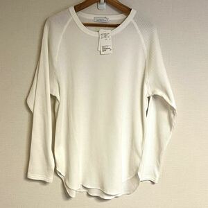 【新品】タグ付 GREEN LABEL RELAXING UNITED ARROWS 長袖トップス Lサイズ ホワイト カットソー ドライワッフル カラーネック 送料185円〜