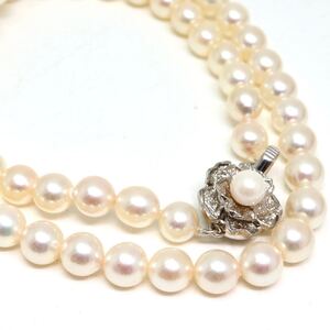 1円〜!!▲アコヤ本真珠ネックレス▲D 約29.2g 約42.5cm 約5.5-6.0mm珠 パール pearl necklace jewelry プリンセス DC0/DE0 C75