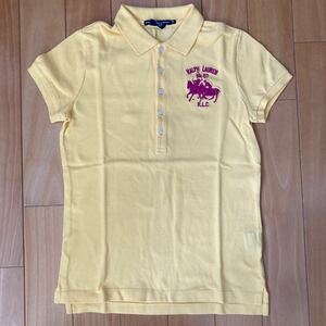 POLO RALPH LAUREN ラルフローレン 半袖 ポロシャツ シャツ ビッグポニー yellow レディース M 