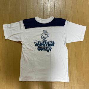 DUBBLE WORKS フットボールTシャツ Ｌ　ホワイト／ネイビー　ダブルワークス　ウェアハウス