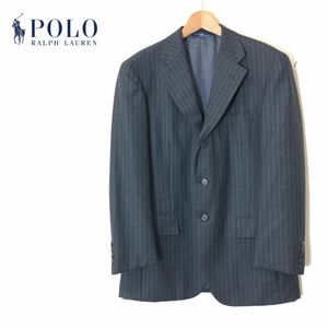 1K2987-F◆ POLO RALPH LAULEN ポロラルフローレン テーラードジャケット シングル 総裏 ◆ AB5 ウール ブラック 古着 メンズ 秋冬