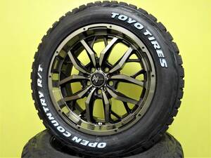 S3539 新品 ガジェット 7J 黒 ブラッククリア 225/60R18 オープンカントリー R/T ホワイトレター ハリアー RAV4 NX CX5 CX8 エクストレイル