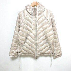 美品 22SS MONCLER モンクレール ESQUIBIEN リバーシブル フーデッド ダウンジャケット ブルゾン 2 ベージュ×アイボリー ◆