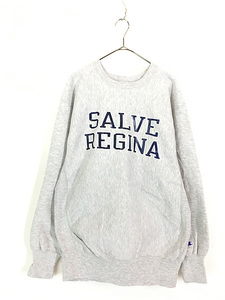 古着 90s USA製 Champion Reverse Weave 「SALVE REGINA」 光沢 プリント リバース スウェット XL 古着