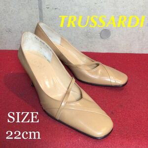 【売り切り!送料無料!】A-116 TRUSSARDI パンプス!ベージュ!22cm!日本製!中古箱なし!