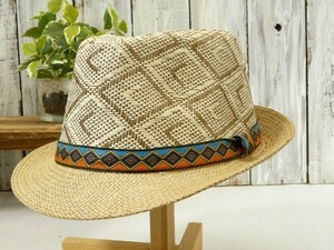 STRAW HAT　編み込み スエスニックベルト ブラウン 男女OK　送料\350　ストロー　メンズ　レディース