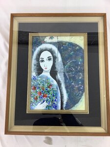 額装/女性/ヘビ 作者不明 中古品 ACB