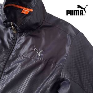 プーマ PUMA ダブルジップ 2way ウィンド ジャケット 裏地メッシュ L ネイビー 立ち襟 保温 防風 撥水 ウィンドブレーカー