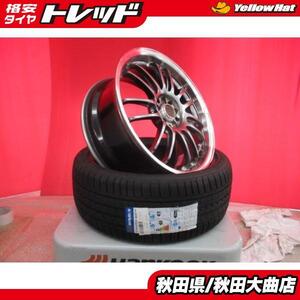 送料無料 限定1台! RAYS VOLK RACING RE30 18 7.5 +50 5H100 中古 + WINRUN R330 215/40R18 23年製造 新品 4本セット レガシィB4 等