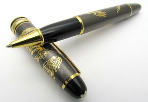 1000円スタート ボールペン MONTBLANC モンブラン マイスターシュテュック Pix 蒔絵 龍 グレー×ゴールドカラー 文房具 WHO D9017