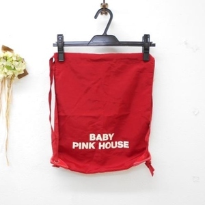 ベビー ピンクハウス BABY PINK HOUSE 巾着 カバン リュック ロゴ入り 赤 レッド