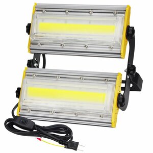 即納！LED投光器 100W 1000W相当 16500LM 広角240°昼光色 6000K 3mコード AC80-150V IP67防水 作業灯 看板 集魚灯 駐車場 送料無料 6個