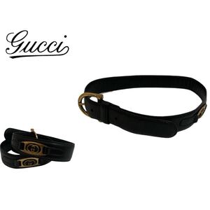 OLD GUCCI オールドグッチ GUCCI VINTAGE グッチ ヴィンテージ 70s MADE IN ITALY インターロッキングG バックル レザーベルト アーカイブ