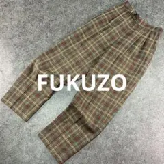 90s FUKUZO フクゾー スラックスパンツ チェック柄 レトロパンツ 古着