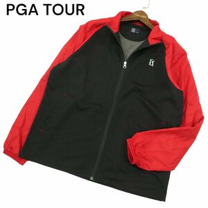 PGA TOUR PGAツアー 通年 ポリ&コットン★ ブルゾン ジャケット Sz.LL　メンズ ゴルフ 大きいサイズ　A4T07732_7#O