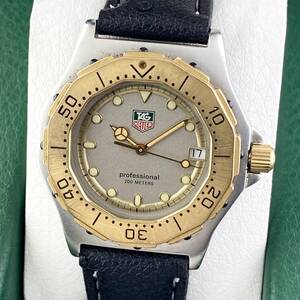 【1円〜】TAG HEUER タグ ホイヤー 腕時計 メンズ 934.213 シルバー文字盤 ゴールド プロフェッショナル デイト 可動品