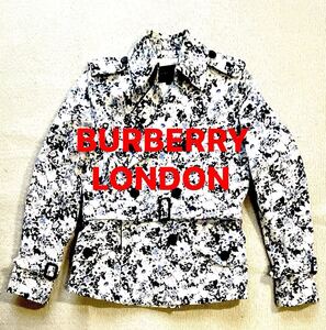 # 1円〜 希少 バーバリー ロンドン ジャケット BURBERRY LONDONショートコート ジャケット 総柄 ビンテージ 可愛い華がいっぱい希少