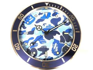 APE BAPEX WALL CLOCK BLUE CAMO 掛け時計 新品