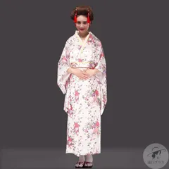 ゆかた 浴衣 浴衣ドレス 桜柄 レディース 着物 和服 浴衣 花火大会 盆踊り 女性 女性浴衣 コスチューム 女性用 フリーサイズ 花柄 夏祭り 可愛い 和装 花柄 平織り きれいめ フリーサイズ AVLF459