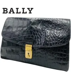 BALLY バリー　クラッチバッグ　クロコ型　黒色　メンズ　お洒落　ブランド