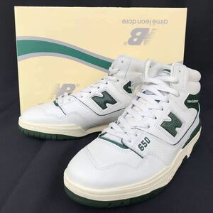 【限定】New Balance×Aime Leon Dore BB650R ニューバランス×エメレオンドレ コラボ スニーカー 28.5㎝ グリーン 白 ハイカット 新品正規