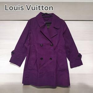 美品 Louis Vuitton トレンチ コート コットン パープル