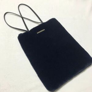 JOURNAL STANDARD トートバッグ ショルダーバッグ ファー　ネイビー　A4収納可能