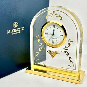 【箱付き/美品/新品電池】 MIKIMOTO ミキモト 1Pパール 置時計