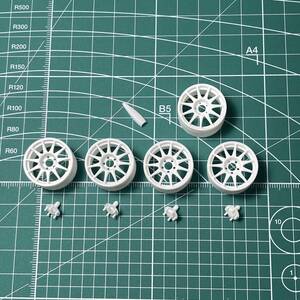 1/24 タミヤ プジョー206WRC用ホイールセット 18インチ　11本スポーク　ターマック