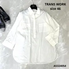 TRANSWORK トランスワーク 七分袖とろみシャツsize 46