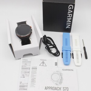 【美品】GARMIN Approach S70 47mm Black 010-02746-22 スマートウォッチ アプローチ ゴルフ ガーミン 本体