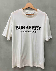 BURBERRY バーバリー 8026017 ティッシ期 コットンTシャツ 半袖Tシャツ メンズ Mサイズ ホワイト 汚れあり