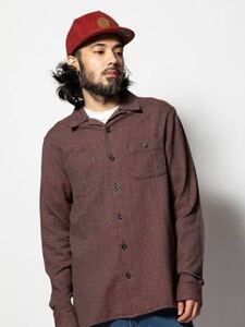 定価14300 ROARK REVIVAL RW-445 / WILD CAMP FLANNEL / BURGANDY ボタンダウンシャツ