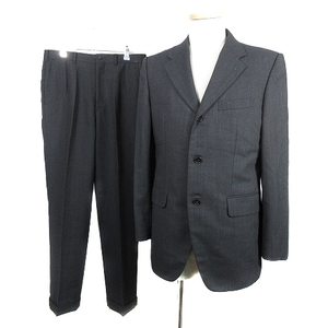 タケオキクチ スーツ セットアップ 上下 ジャケット テーラード シングル サイドベンツ パンツ タック ロールアップ ウール 2 黒 メンズ