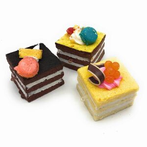 食品サンプル スクエアケーキ パステルカラー 3個セット