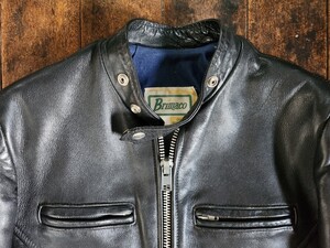 当たり ★ ブリマコ レザー シングル ライダース ジャケット 革 ダブル ジップ ビンテージ Brimaco buco Lewis harley ダブル ロン ジャン